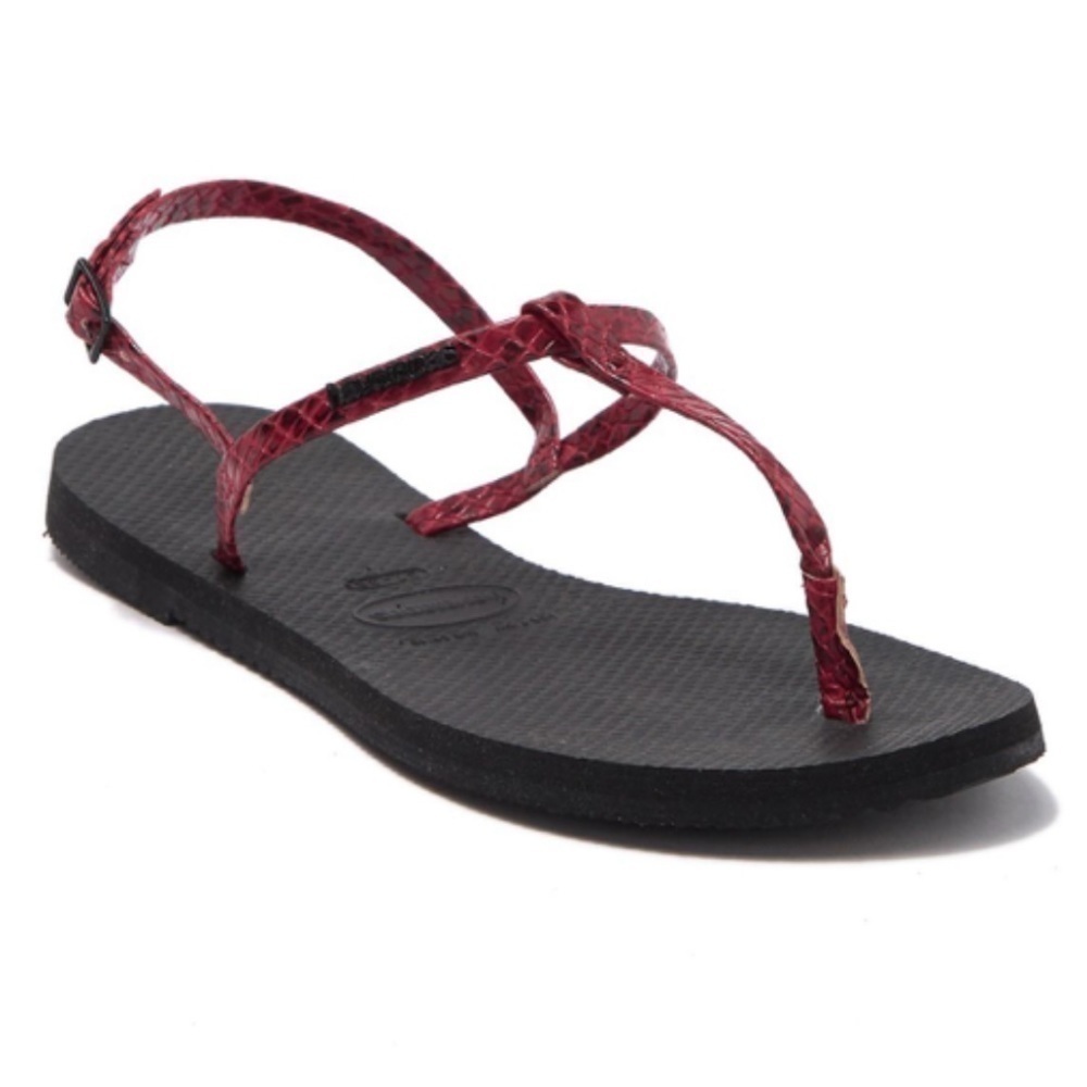 NEW!!! Havaianas Riviera Red snake print sandals Size 37/38